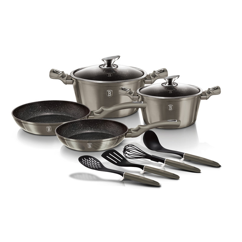 Berlinger Haus 10Piece Aluminum Cookware Set With NonStick Cooking